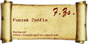 Fuszek Zsófia névjegykártya
